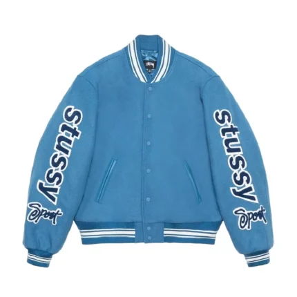 Blue Stussy Varsity Jacket