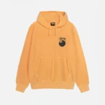 Orange Stussy 8ball Hoodie-front