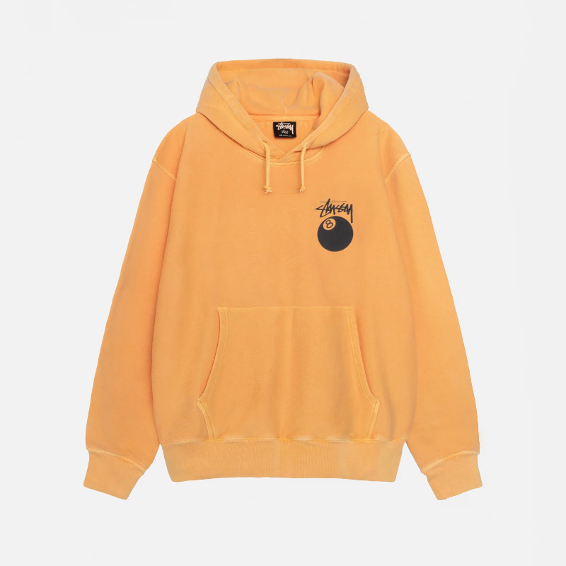 Orange Stussy 8ball Hoodie-front