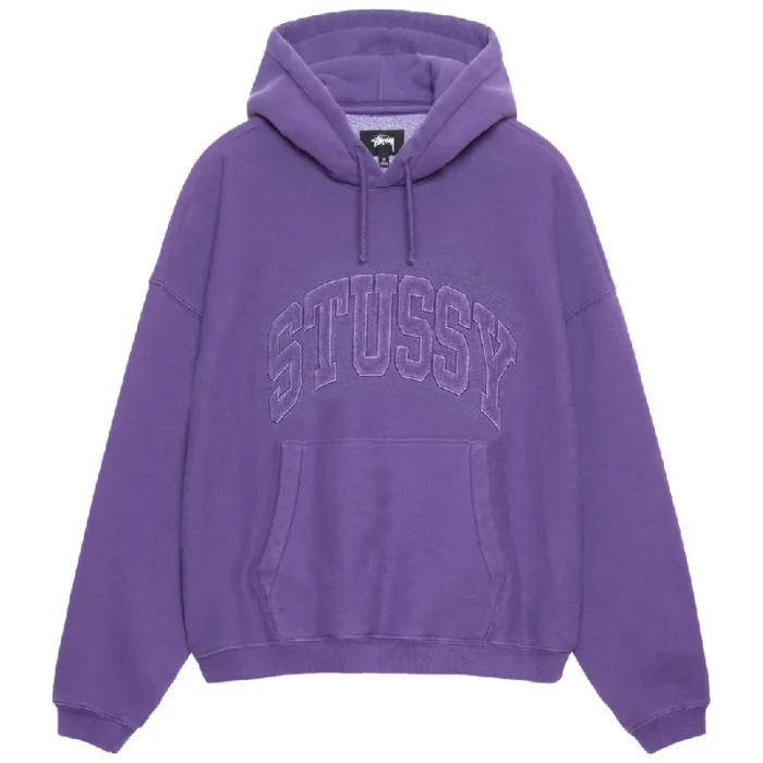 Stussy Embroidered Relaxed Hoodie Purple