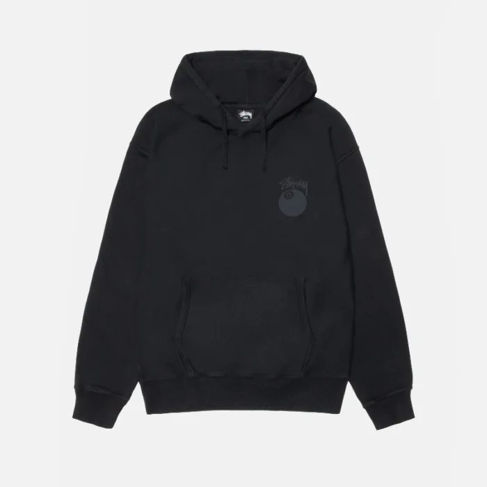 Stussy 8 Ball Pigment Black Hoodie