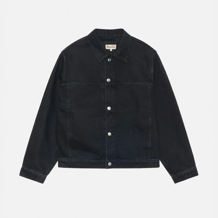 Stussy Trucker Denim In Black Jacket