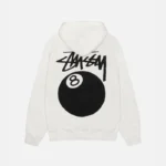 White Stussy 8 Ball Hoodie