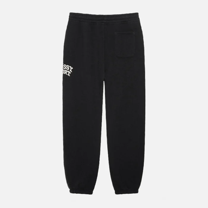 Stussy Sport Crackle Fleece Sweatpants Washed Black-back