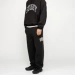 Stussy Sport Crackle Fleece Sweatpants Washed Black