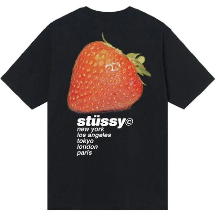 Stussy Strawberry Shirt Black-Back