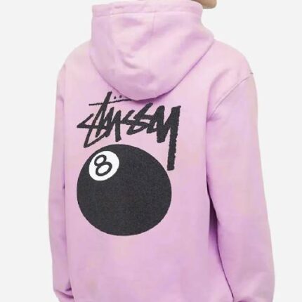 Stussy Basic 8 Ball Pink Hoodie