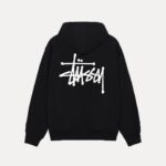 Basic Stussy Zip Hoodie In Black-Back