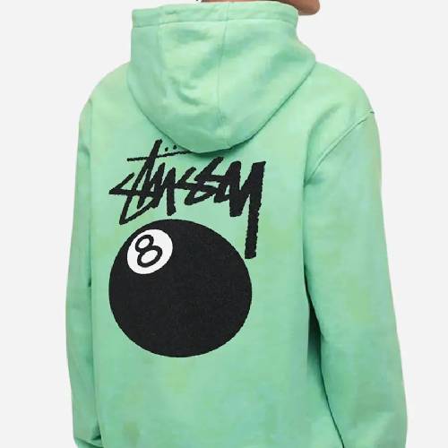 Stussy 8 Ball Basic Green Hoodie-Back
