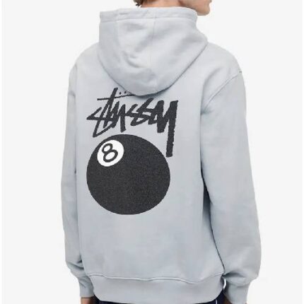 Stussy Basic 8 Ball Hoodie Gray-back