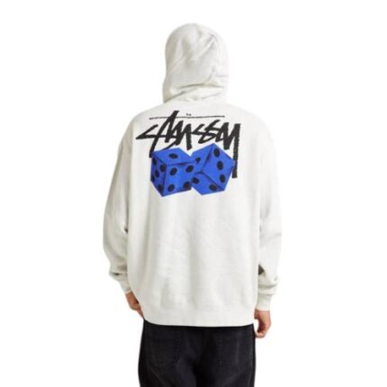 Stussy Blue Dice White Hoodie-back