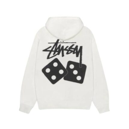 Stussy Grey Dice White Hoodie-back