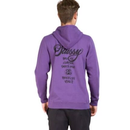 Stussy Purple World Tour Zip Hoodie-back