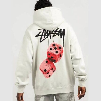 Stussy Red Dice White Hoodie