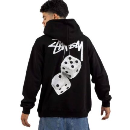 Stussy White Dice Black Hoodie