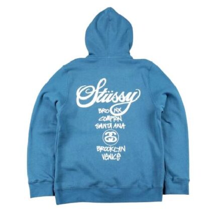 Stussy World Tour Blue Hoodie