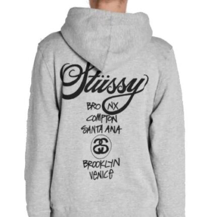 Stussy World Tour Grey Hoodie-back
