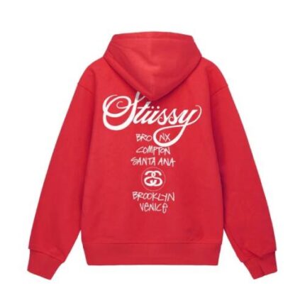 Stussy World Tour Red Hoodie-back