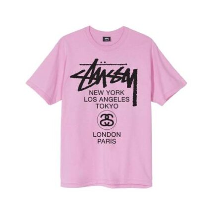 Stussy World Tour Classic Pink Tee