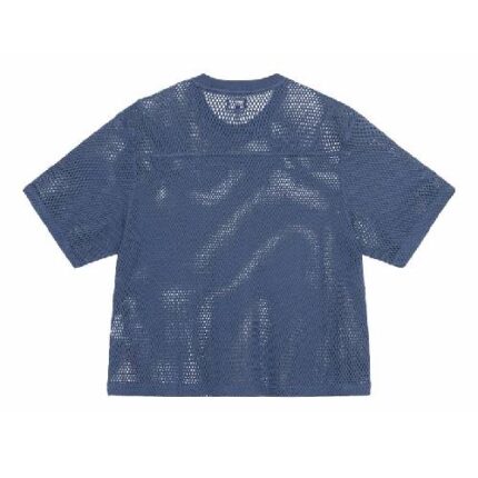 Stussy Mesh Jersey Crew Navy T Shirt