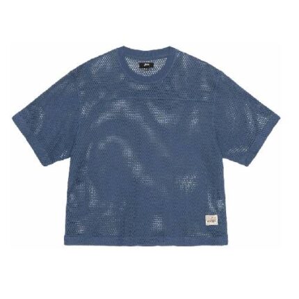 Stussy Mesh Jersey Crew Navy T Shirt