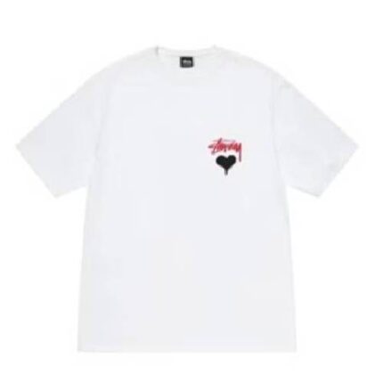 Stussy Stock Heart White T Shirt