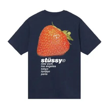 Stussy Strawberry Navy T Shirt