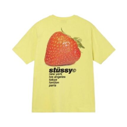 Stussy Strawberry Yellow T Shirt