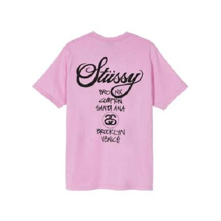 Stussy World Tour Classic Pink Tee