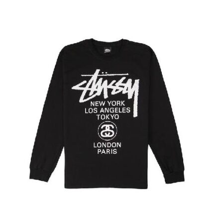 Stussy World Tour Long Sleeve Black Shirt