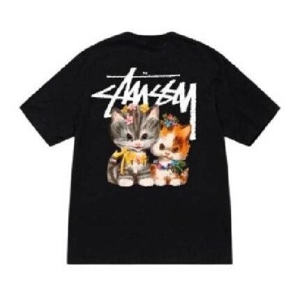 Stussy Kittens Black Tee Shirt